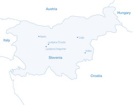 Mapa wszystkich stacji dializ NephroCare w Słowenii