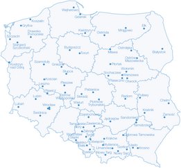 Mapa wszystkich stacji dializ NephroCare w Polsce